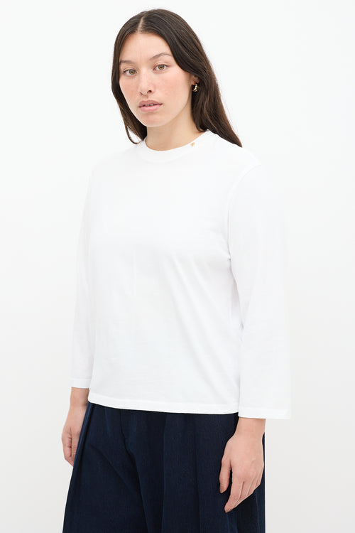 Anine Bing White Logo Longsleeve