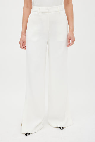 Anine Bing White Wide Flared Split Trouser
