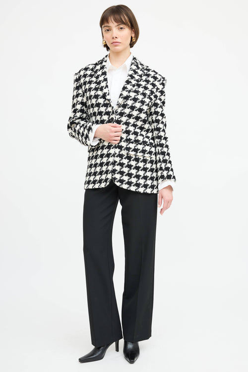 Anine Bing Woven Houndstooth Blazer