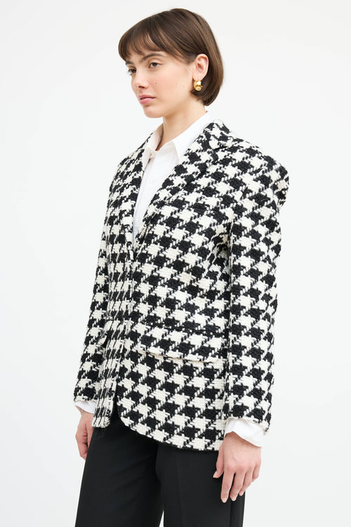 Anine Bing Woven Houndstooth Blazer