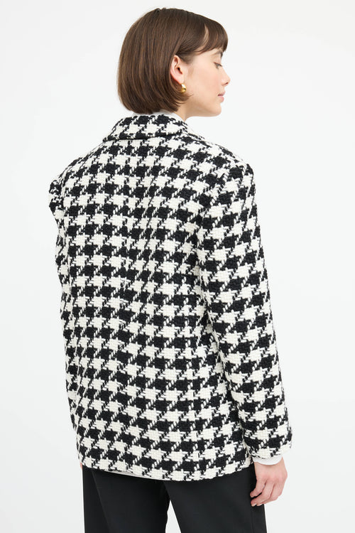 Anine Bing Woven Houndstooth Blazer