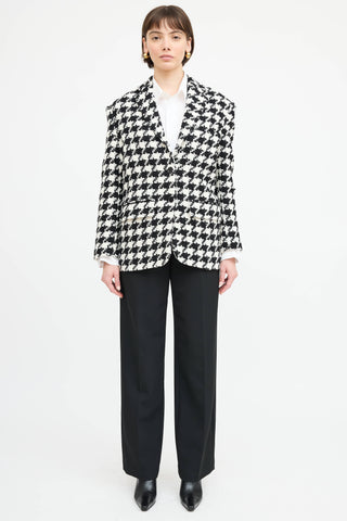 Anine Bing Woven Houndstooth Blazer
