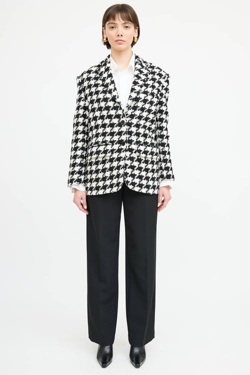 Anine Bing Woven Houndstooth Blazer