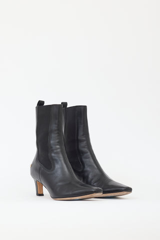 Anine Bing Black Leather Chelsea Ankle Boot