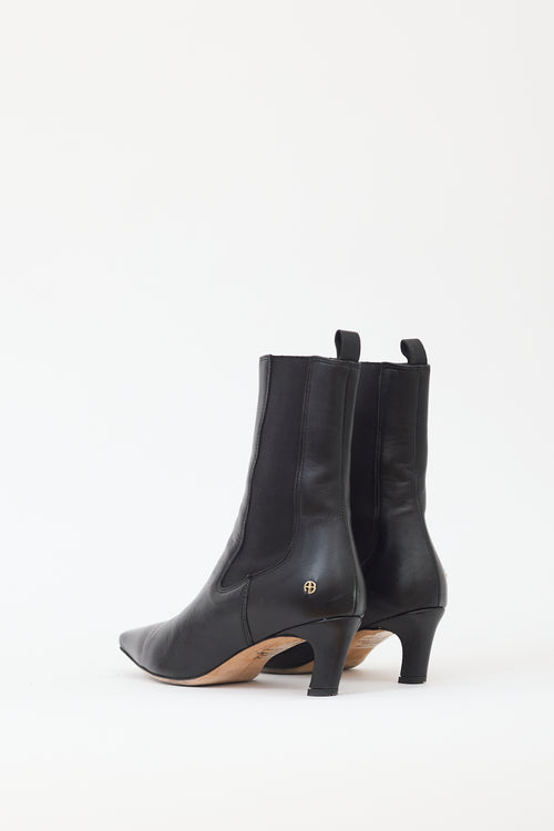 Anine Bing Black Leather Chelsea Ankle Boot