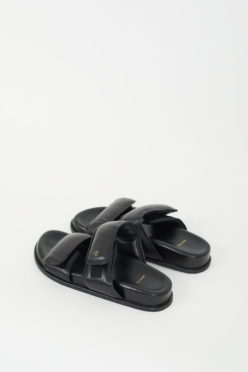 Anine Bing Black Padded Leather Sid Sandal