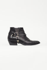 Anine Bing Black Leather Studded Bianca Ankle Boot VSP