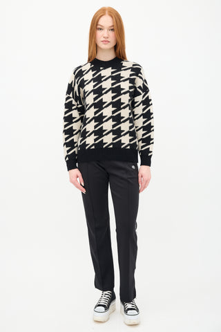 Anine Bing Black & Beige Cheyenne Intarsia Sweater