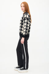 Anine Bing Black & Beige Cheyenne Intarsia Sweater