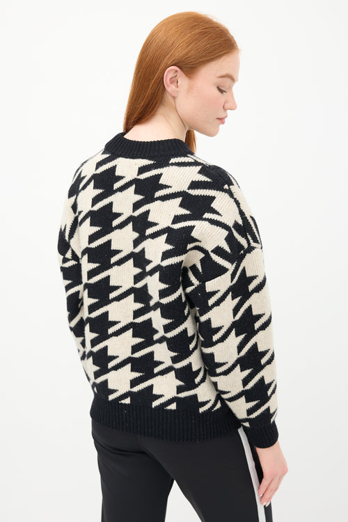 Anine Bing Black & Beige Cheyenne Intarsia Sweater