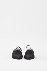 Anine Bing Black Satin Pointed Toe Sierra Pump