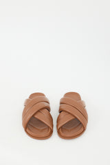 Anine Bing Brown Leather Lizzie Slide