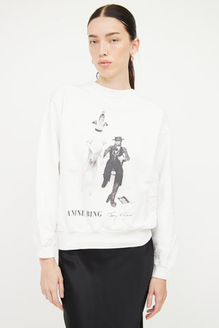 Anine Bing X Terry O'Neil White Photo Sweatshirt