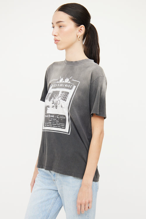 Anine Bing X Terry O'Neil Faded Grey Graphic T-Shirt