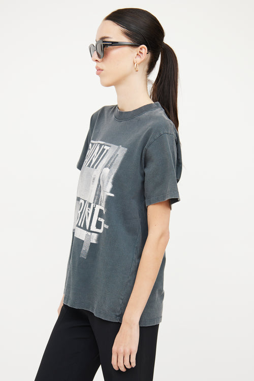 Anine Bing Dark Grey Graphic T-Shirt