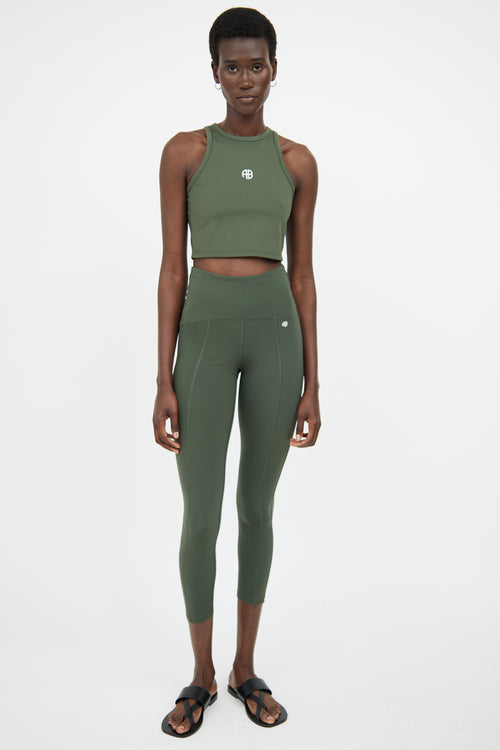 Anine Bing Green Sports Bra & Legging Set