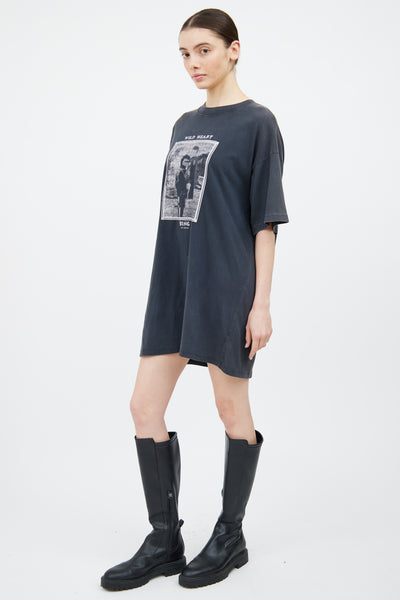 anine bing t shirt dress ANINE BING: Gray Beth 'Anine Bing' Minidress