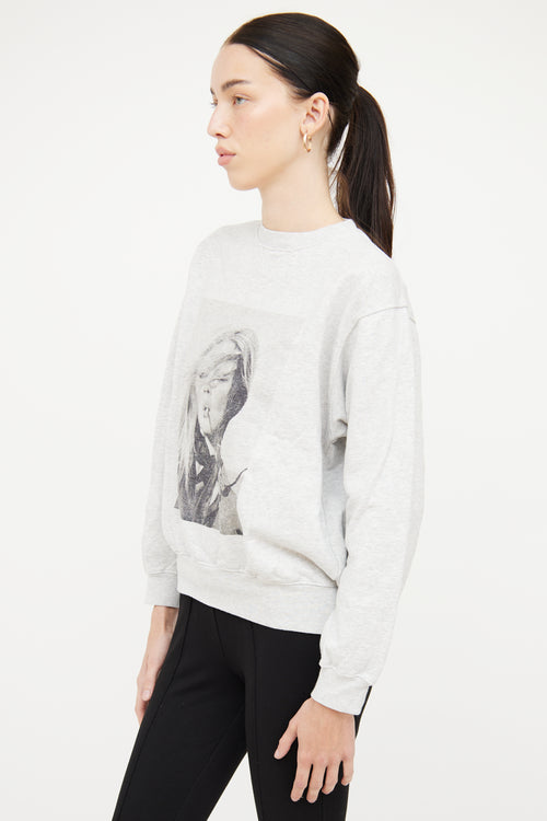 Anine Bing X Terry O'Neil Grey Photo Sweatshirt