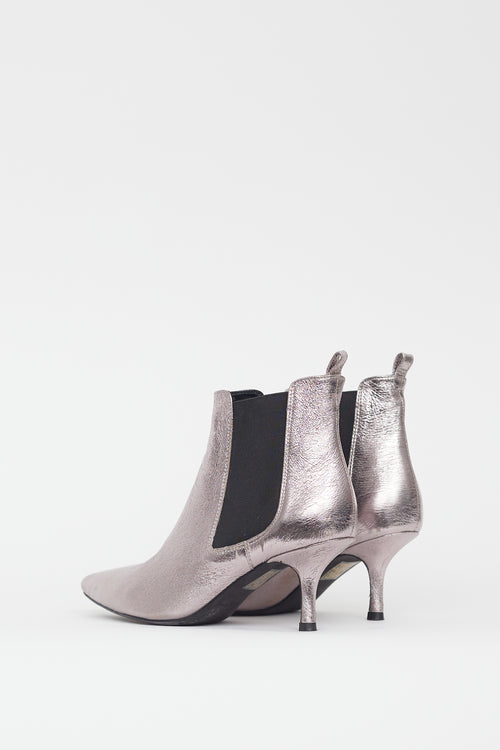 Anine Bing Pink Metallic Heeled Chelsea Boot