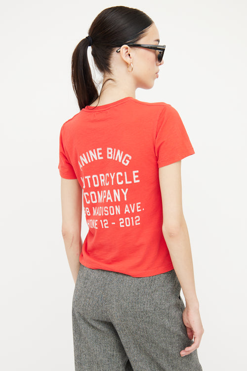Anine Bing Red Motorcycle Company Graphic T-Shirt