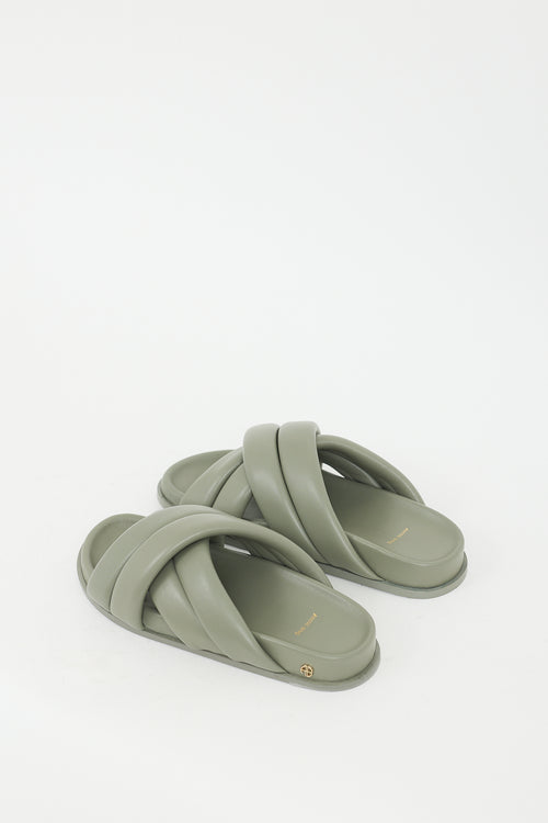 Anine Bing Sage Green Leather Lizzie Slide