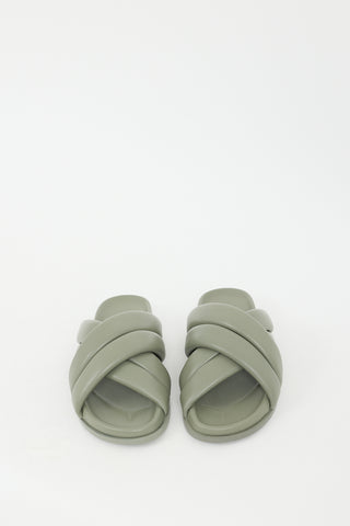 Anine Bing Sage Green Leather Lizzie Slide