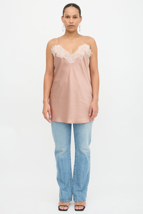 Anine Bing Satin Lace Cami Top