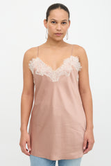 Anine Bing Satin Lace Cami Top