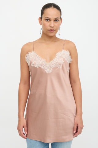 Anine Bing Satin Lace Cami Top