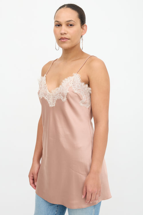Anine Bing Satin Lace Cami Top