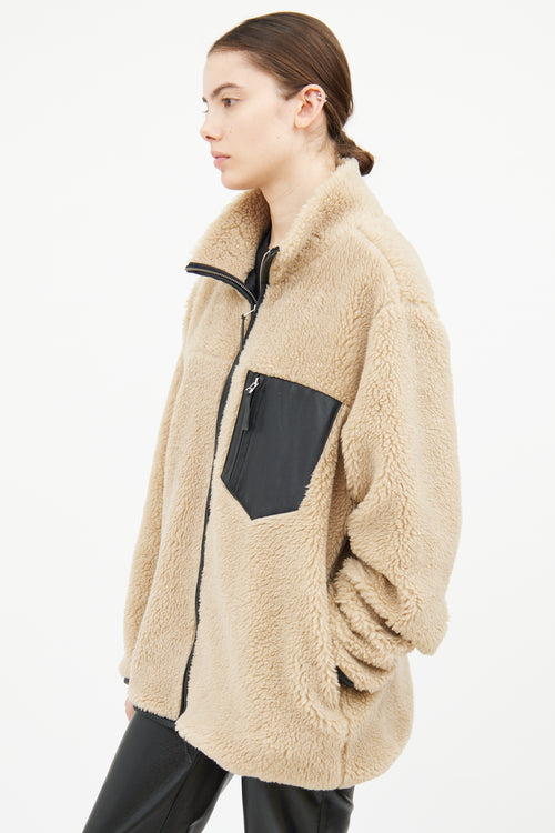 Anine Bing Tan & Black Sherpa Ryder Jacket