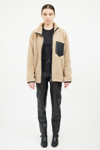 Anine Bing Tan & Black Sherpa Ryder Jacket