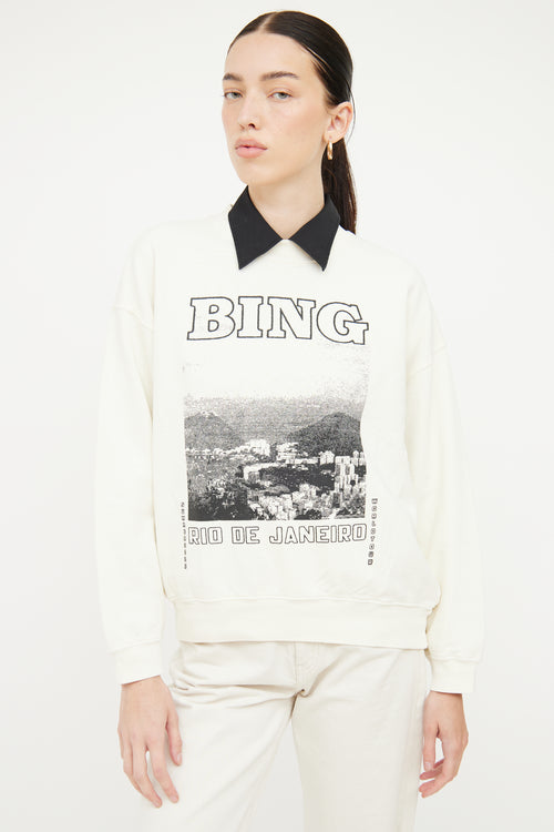 Anine Bing 2022 White Rio De Janeiro Sweatshirt