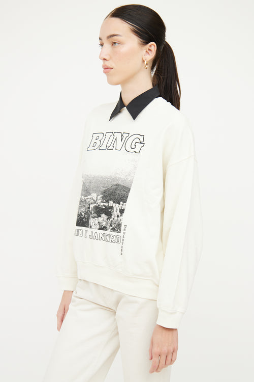 Anine Bing 2022 White Rio De Janeiro Sweatshirt