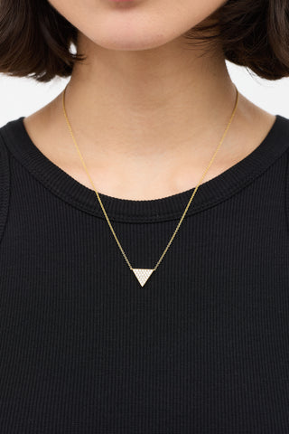 Anita Ko Gold & Diamond Large Triangle Pendant Necklace