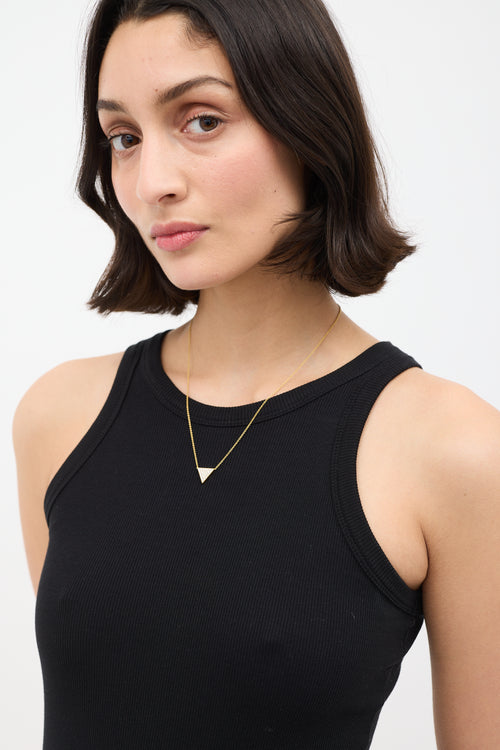 Anita Ko Gold & Diamond Large Triangle Pendant Necklace