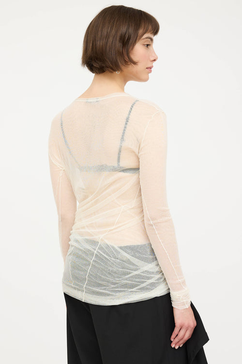 Ann DemeulemeesterSilk Mesh Longsleeve Top