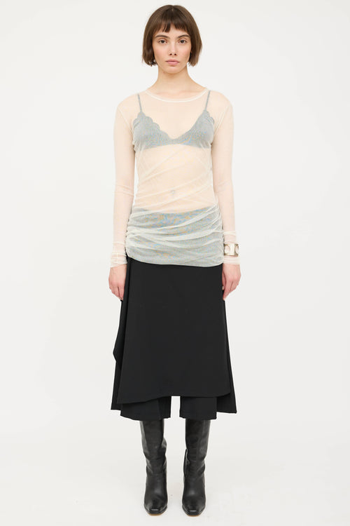 Ann DemeulemeesterSilk Mesh Longsleeve Top