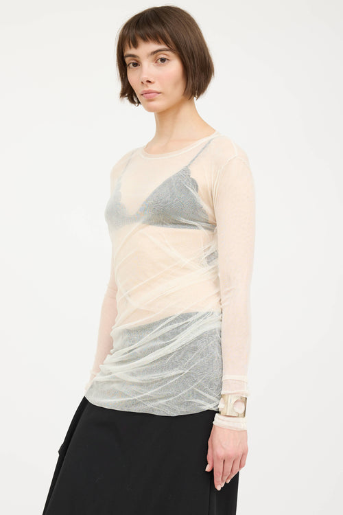 Ann DemeulemeesterSilk Mesh Longsleeve Top