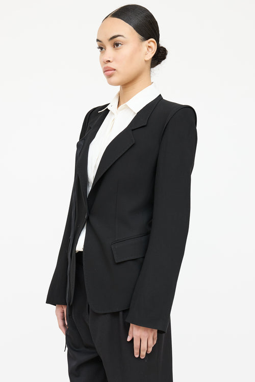 Single Button Tie Blazer