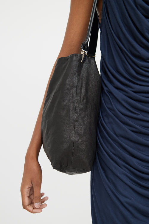 Ann Demeulemeester Black Soft Leather Two Strap Tote Bag