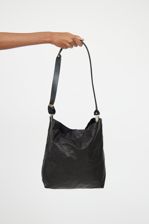 Ann Demeulemeester Black Soft Leather Two Strap Tote Bag