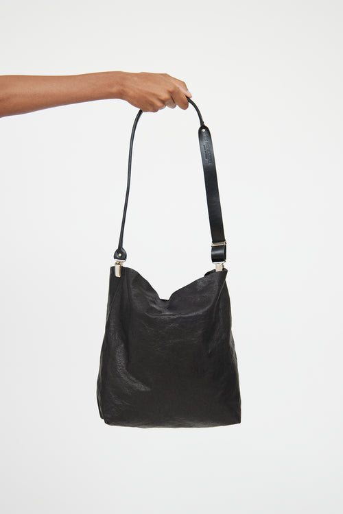 Ann Demeulemeester Black Soft Leather Two Strap Tote Bag