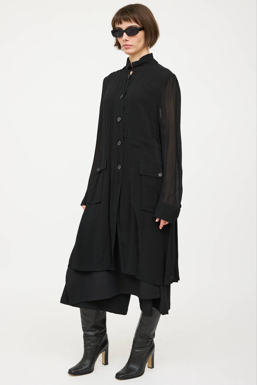 Ann DemeulemeesterButtoned Sheer Shirt Dress