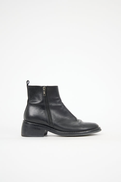 Ann Demeulemeester Leather Dual Zip Boot