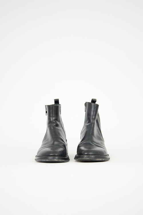 Ann Demeulemeester Leather Dual Zip Boot