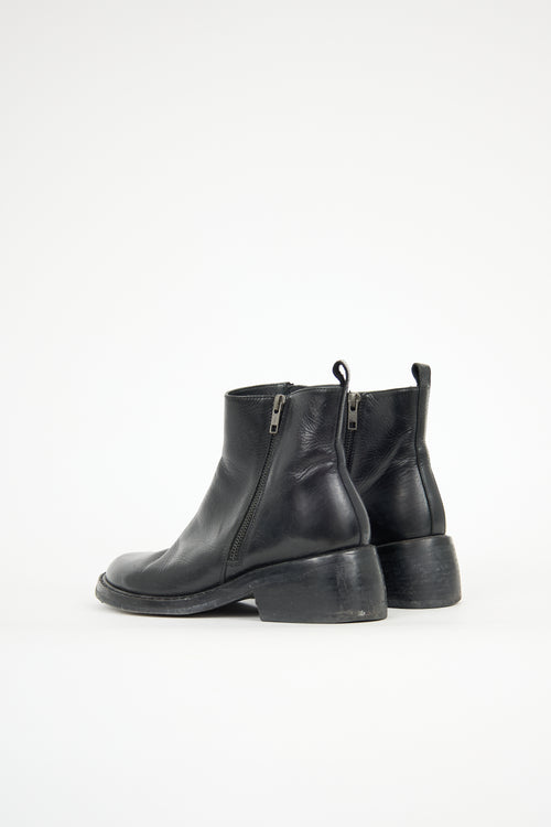 Ann Demeulemeester Leather Dual Zip Boot