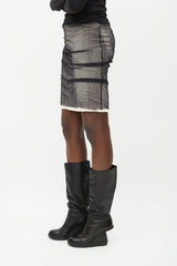 Ann Demeulemeester Beige & Black Layered Mesh Skirt