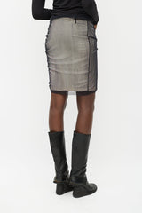 Ann Demeulemeester Beige & Black Layered Mesh Skirt