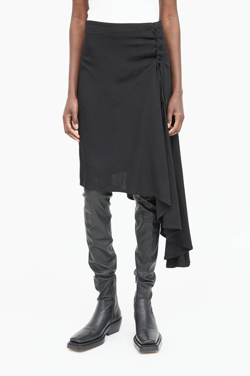 Ann Demeulemeester Asymmetrical Tie Skirt